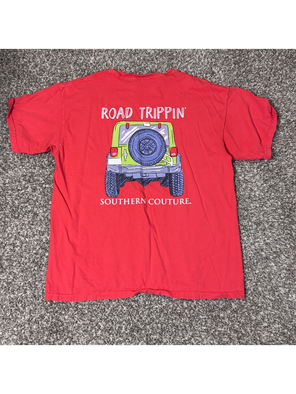 Southern Couture Road Trippin Jeep Graphic T-Shirt XL Comfort Colors